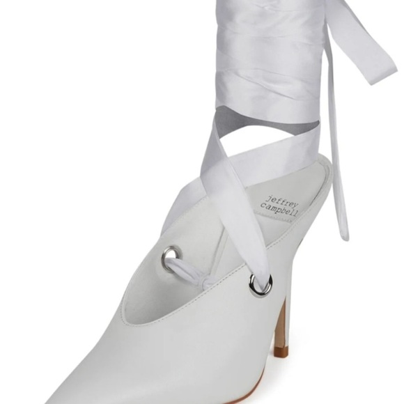 Jeffrey Campbell Grateau White Lace Up Heels - Picture 3 of 3
